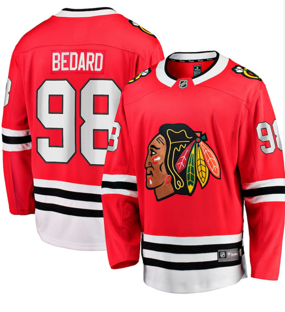 1.Connor Bedard Röd Chicago Blackhawks Hemma Breakaway Spelatröja