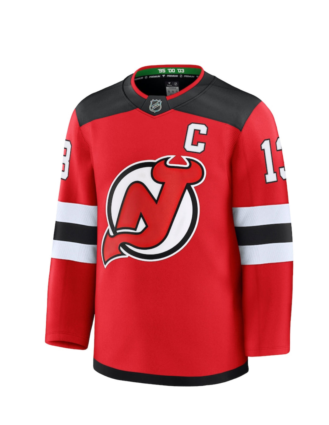 New Jersey Devils Fanatics Märkes Hemmapremiumtröja - Röd - Nico Hischier