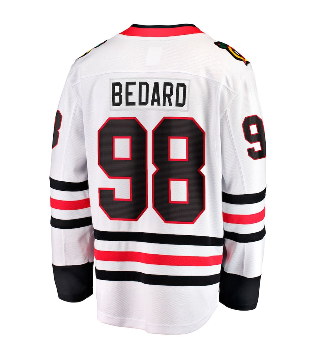 Connor Bedard Vit Chicago Blackhawks Bortapremium Spelatröja