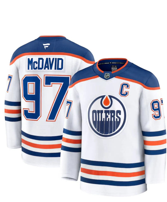 Connor McDavid Vit Edmonton Oilers Bortapremiumtröja